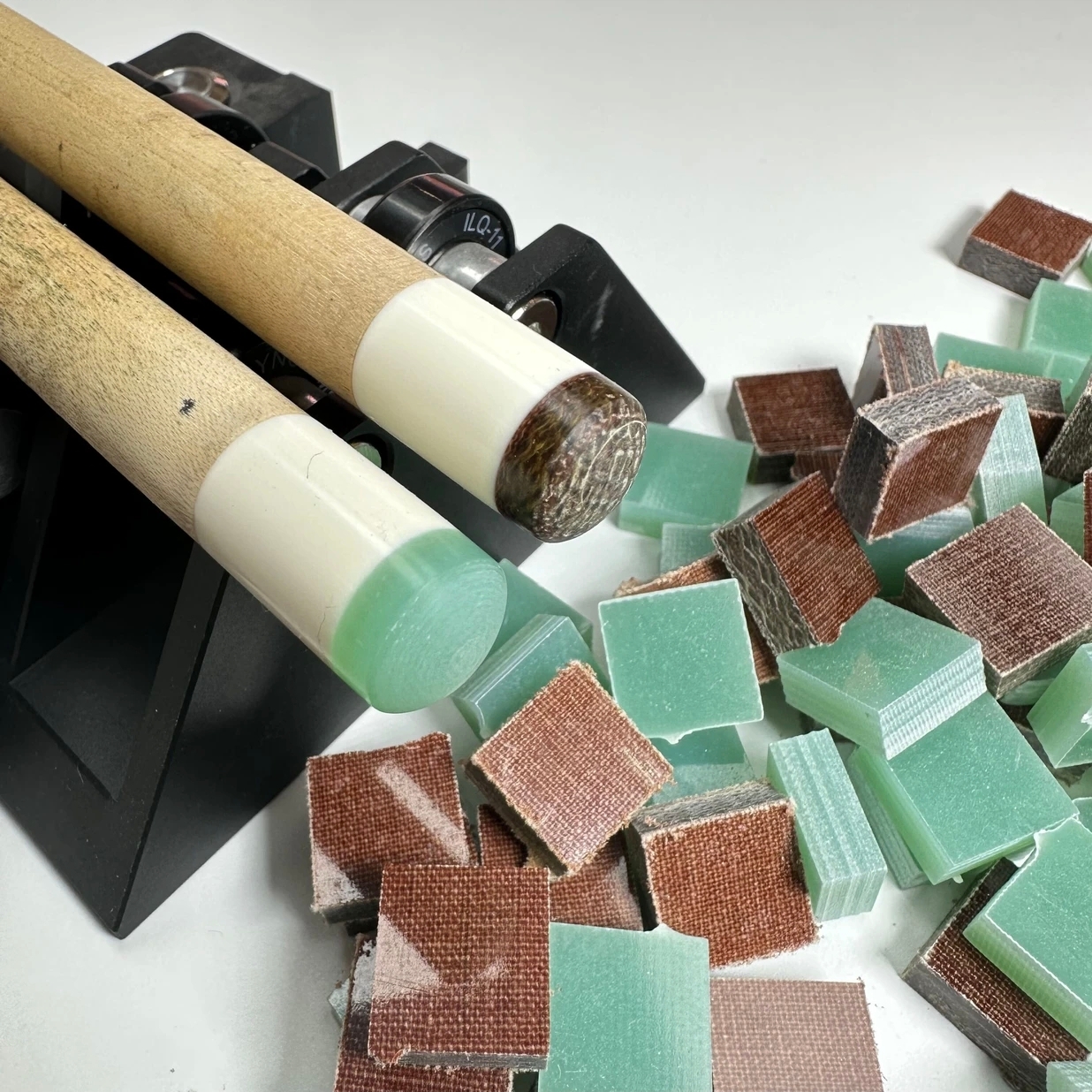 台球杆冲跳皮头电木方块皮头大头杆开球炸球皮头冲跳一体皮头枪头