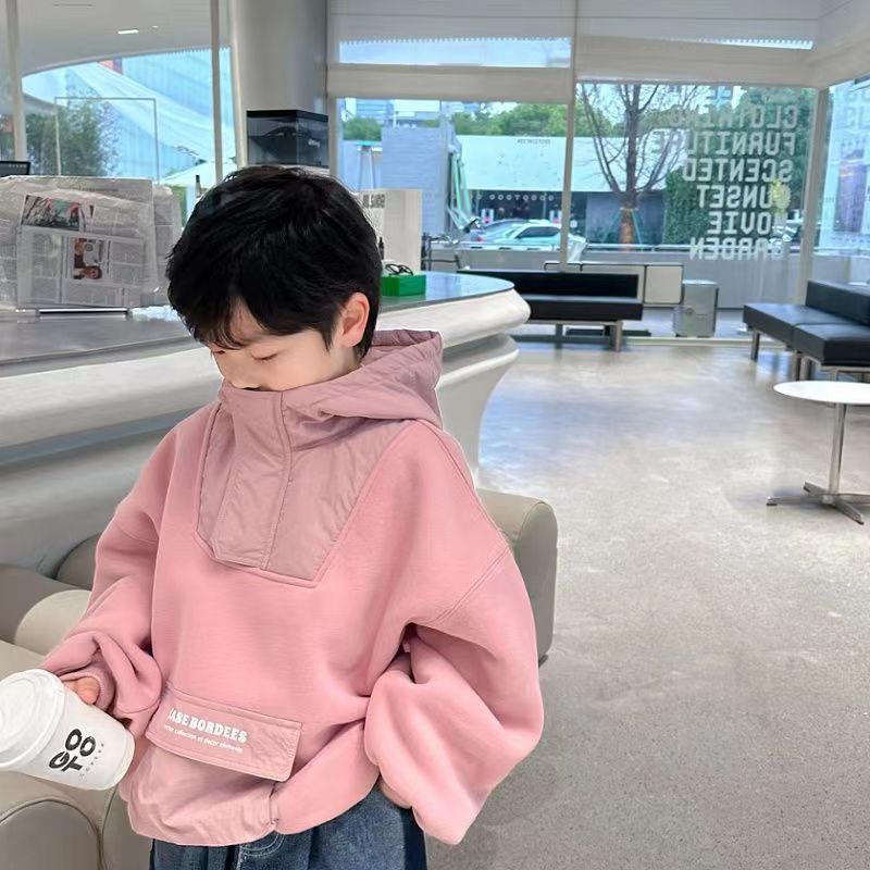 儿童冬款卫衣2023新款宝宝连帽中小童上衣男童冬季加厚韩版卫衣潮