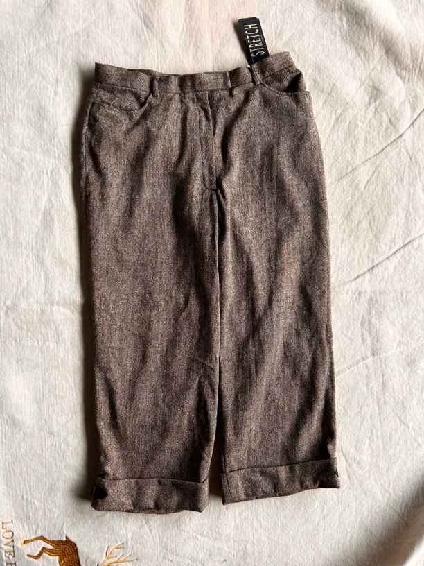 毛呢阔腿裤秋冬七分裤休闲加厚保暖冬季女款时尚百搭女士裤子直筒