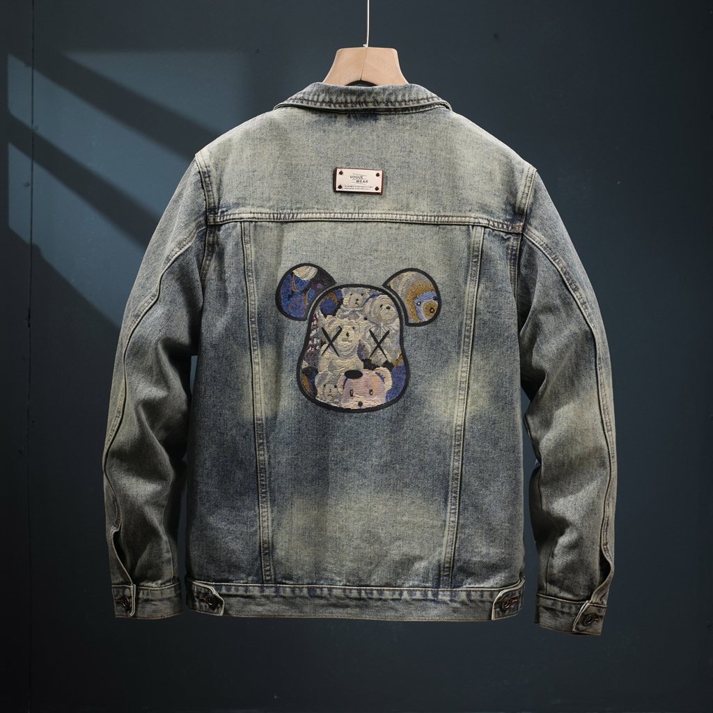 552牛仔外套男刺绣夹克潮牌百搭宽松休闲男式牛仔潮流夹克时尚