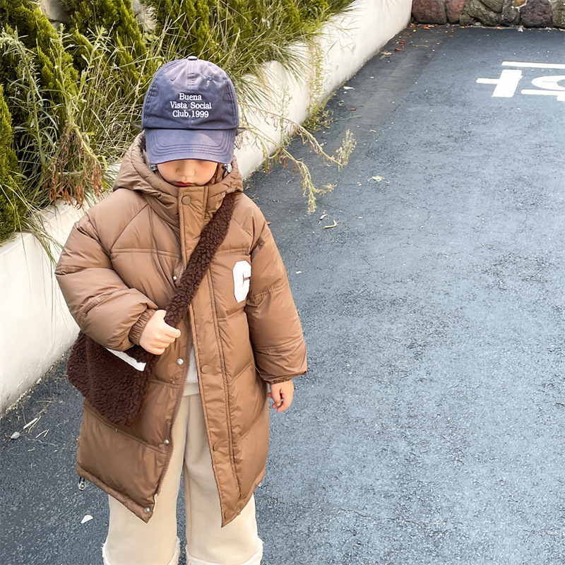 2023新款儿童羽绒服冬男女童中小童宝宝90绒加厚保暖连帽外套C字