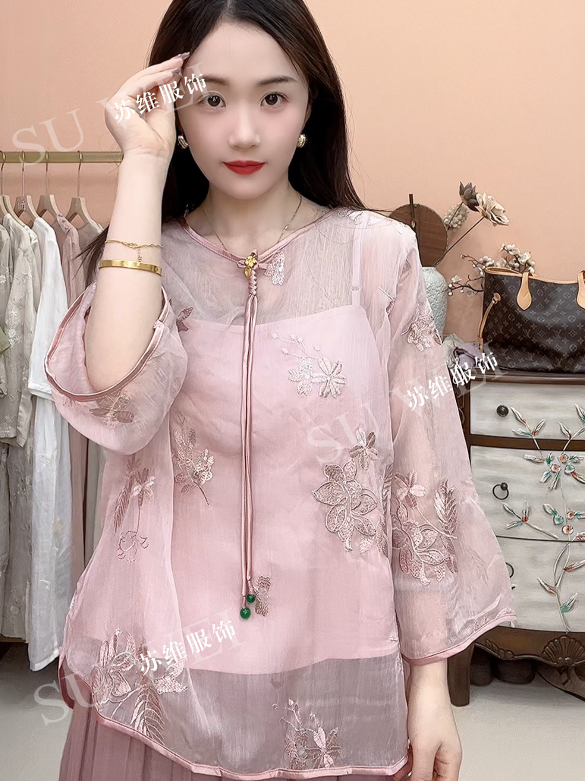 【花间意】3002时尚百搭新品上衣女