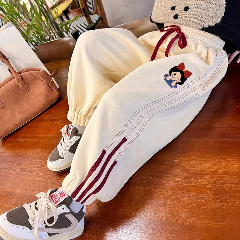 女童加绒运动裤秋冬装儿童裤子2025新款洋气女孩休闲裤中大童长裤