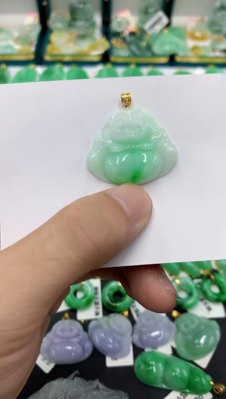 【闪购商品】翡翠颈饰18K金镶嵌121号链接