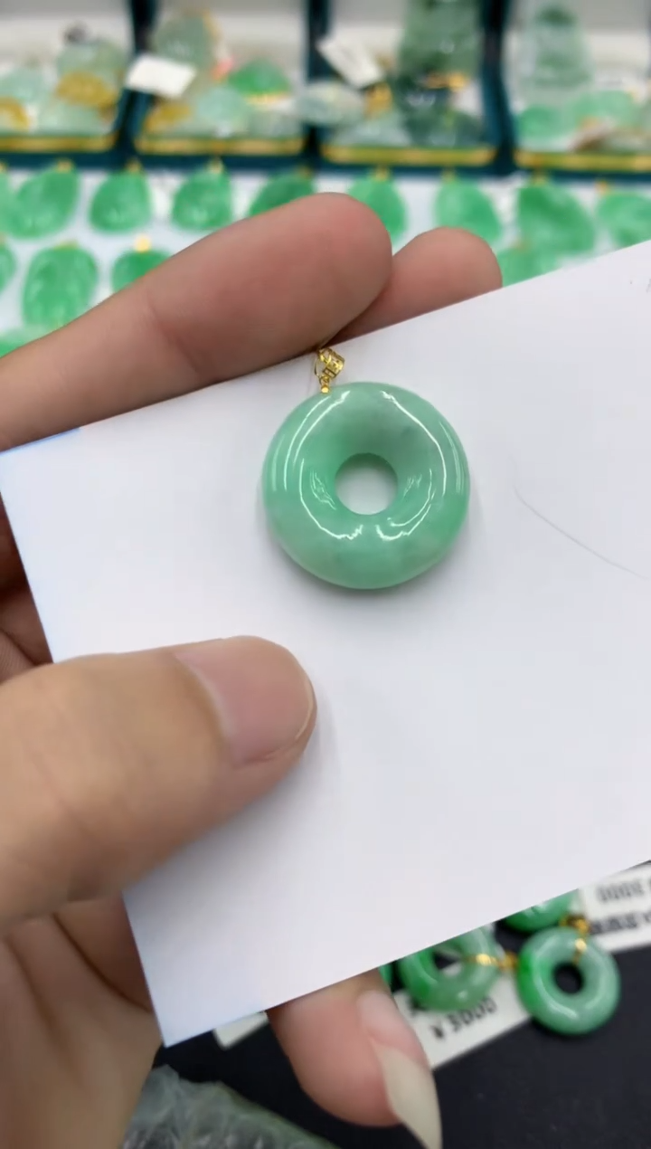 【闪购商品】翡翠颈饰18K金镶嵌128号链接