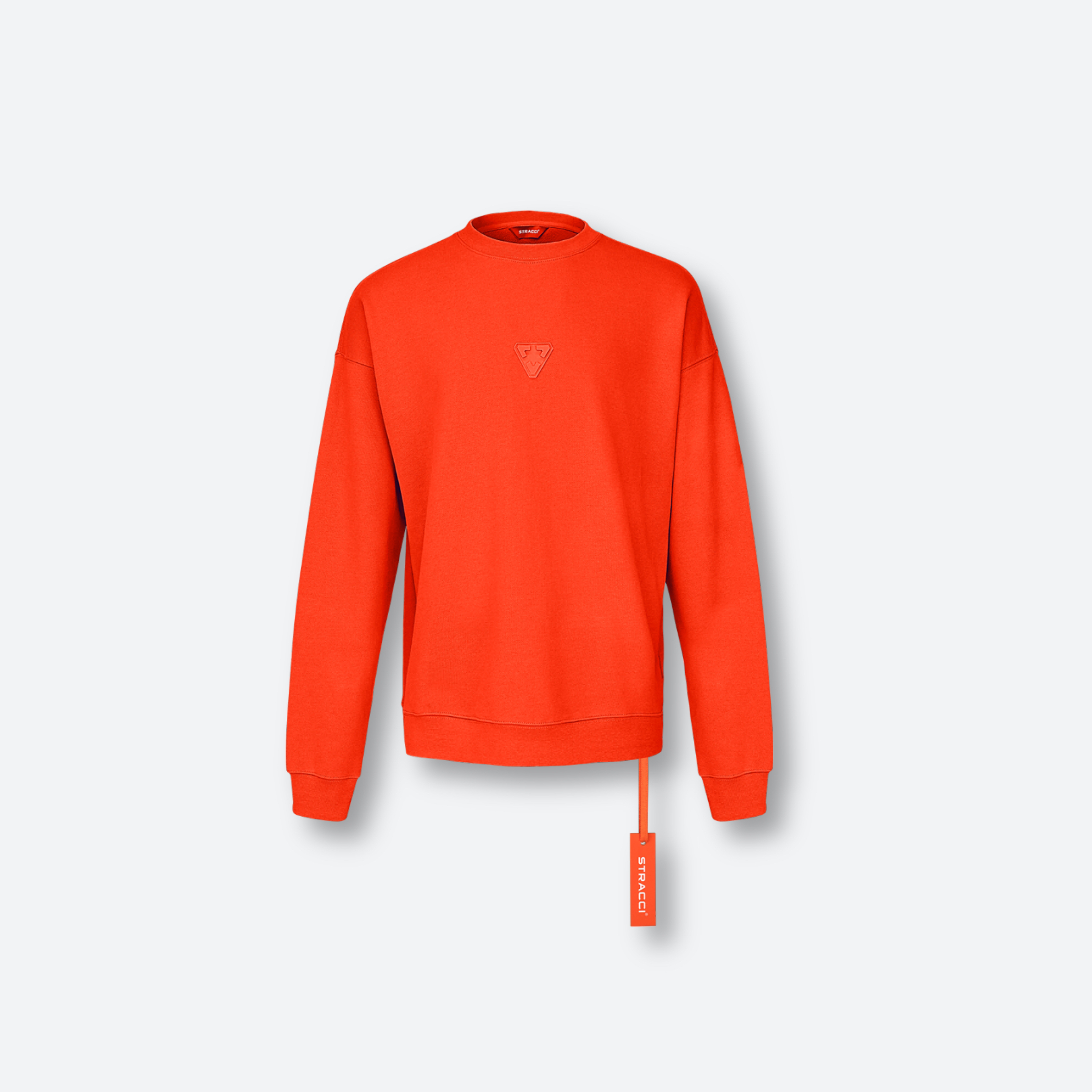 STRACCI时尚橙色超大圆领长袖针织