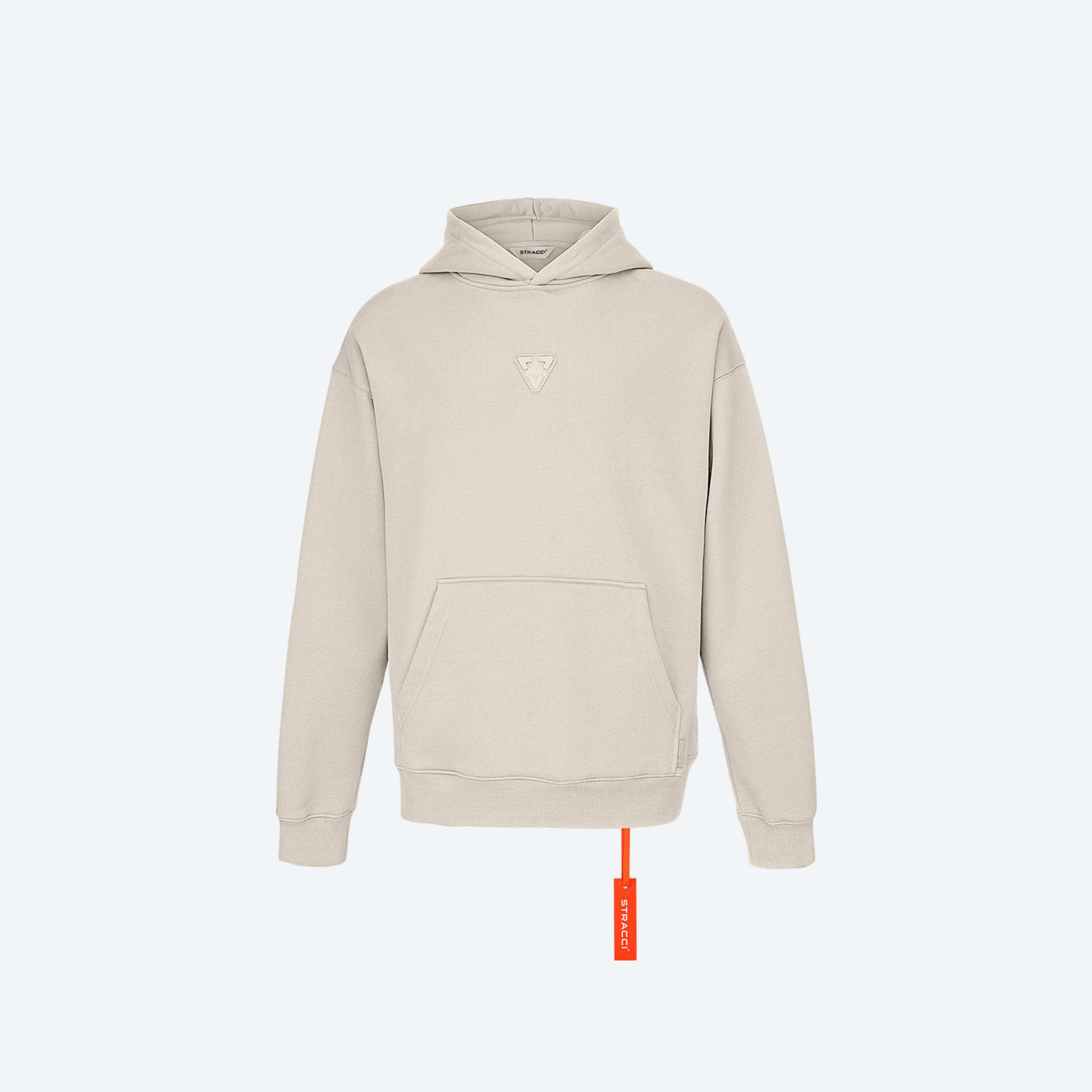 STRACCI时尚米黄色的超大连帽衫长袖针织