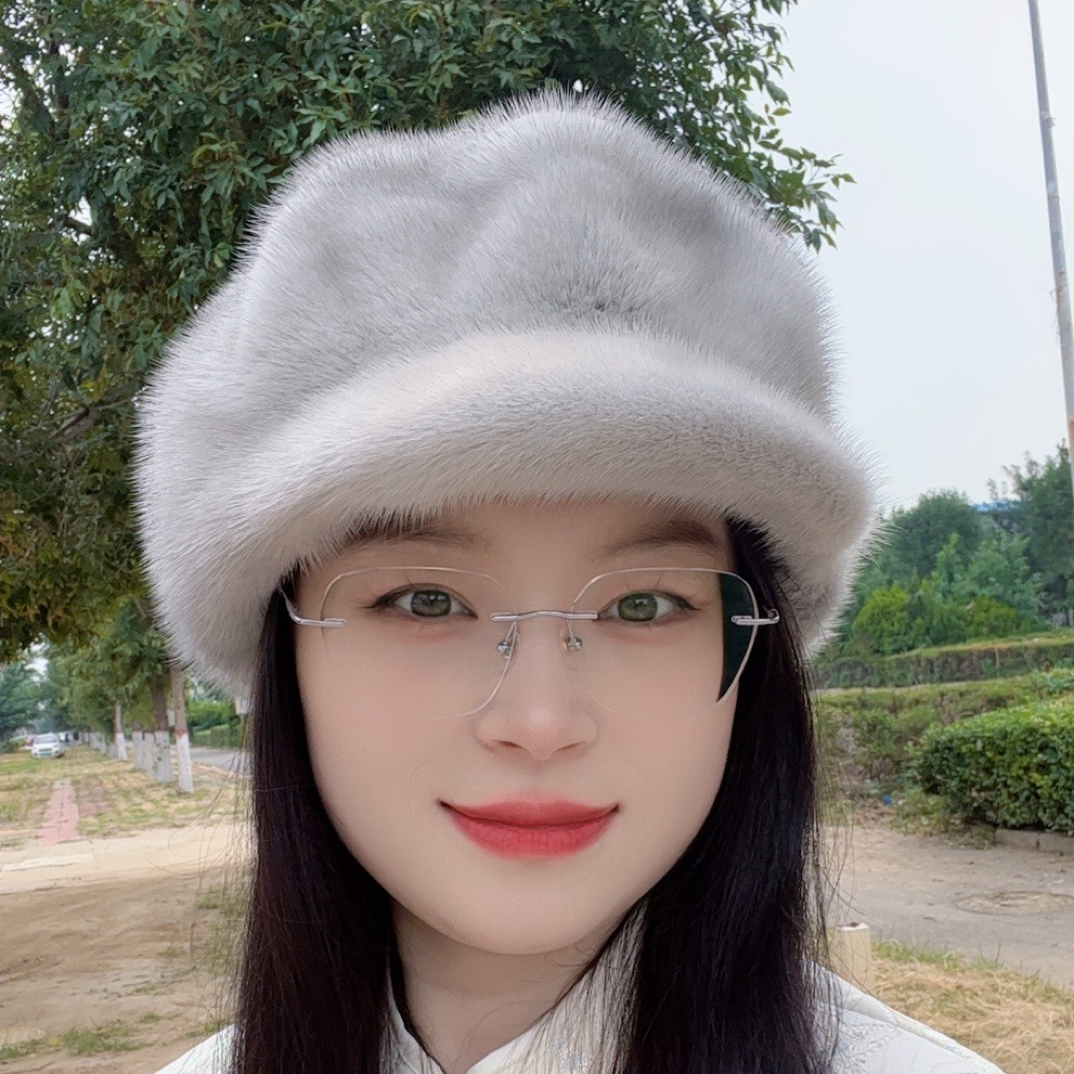 水貂女帽八角蓓蕾帽冬季保暖新品网红时尚百搭画家