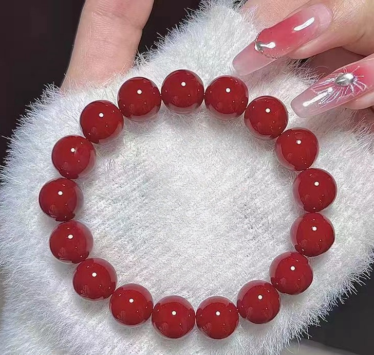 新品菩提根手串车厘子红菩提子圆珠女绕指柔男文玩盘玩手工佛珠串