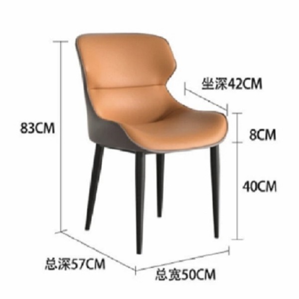 (单拍椅子2张起拍)网红靠背高端意式家用简约餐厅耐磨轻奢长方形
