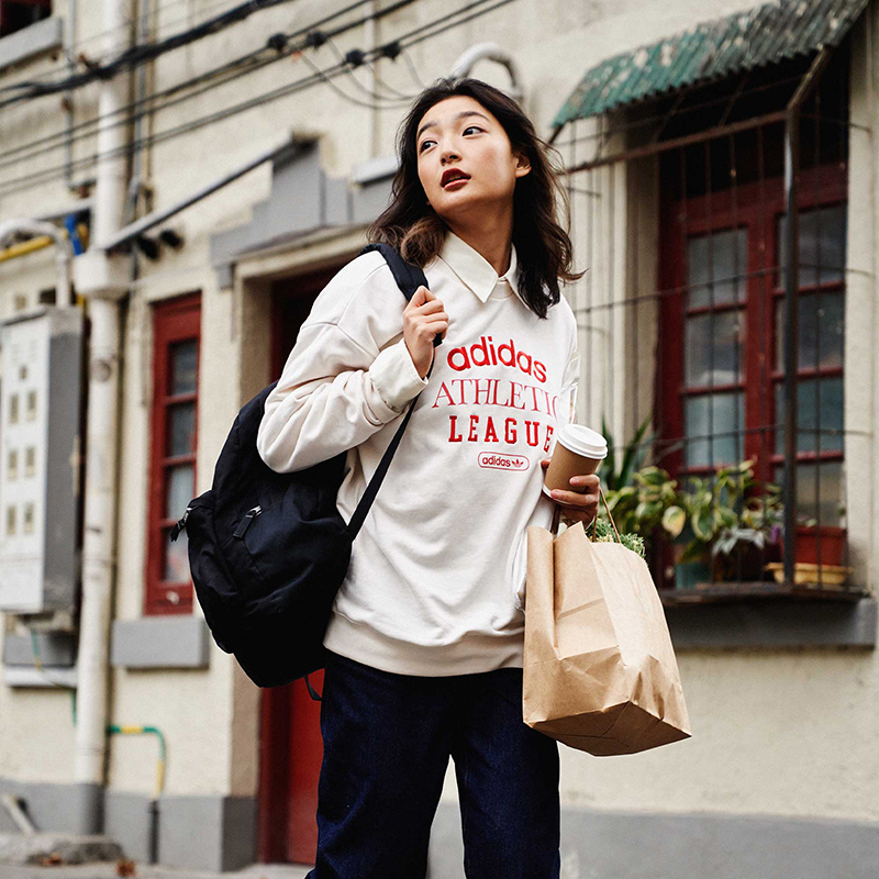 【推荐】阿迪达斯三叶草女运动休闲卫衣圆领Crew Sweatshirt 0048