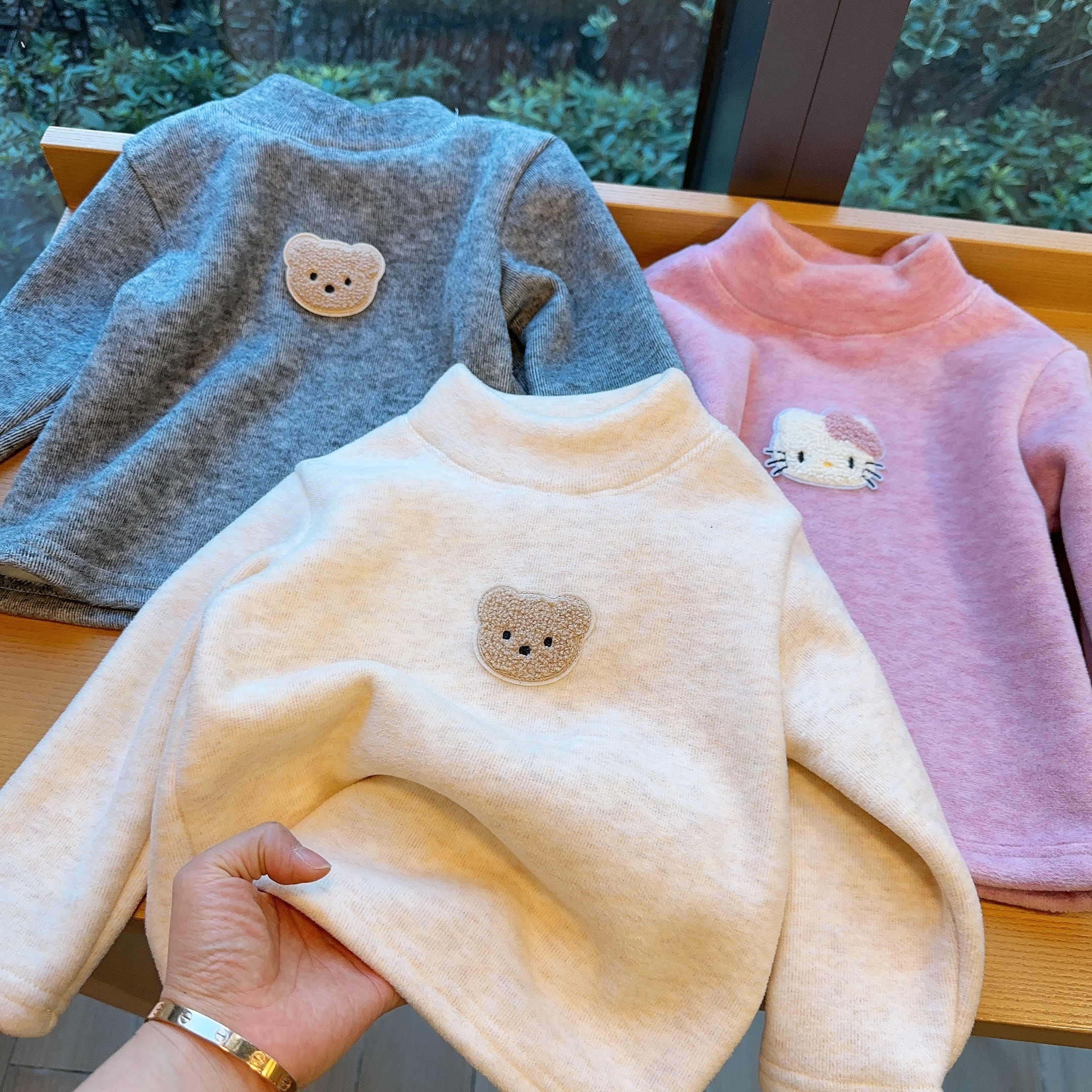 【考拉绒】新款炫彩考拉绒加厚打底上衣羊毛桑蚕丝保暖男女童