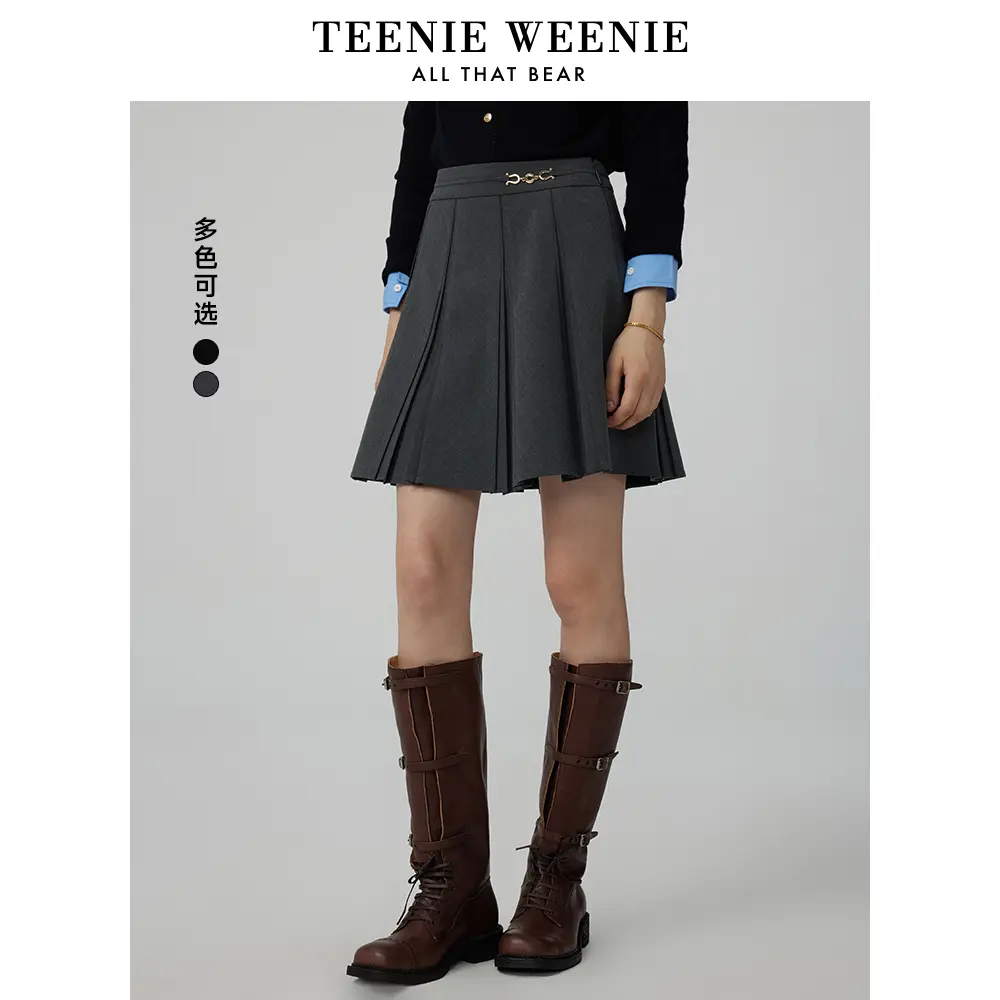 TeenieWeenie小熊少女感百褶裙花苞蓬蓬裙半身裙短裙TTWH244901P