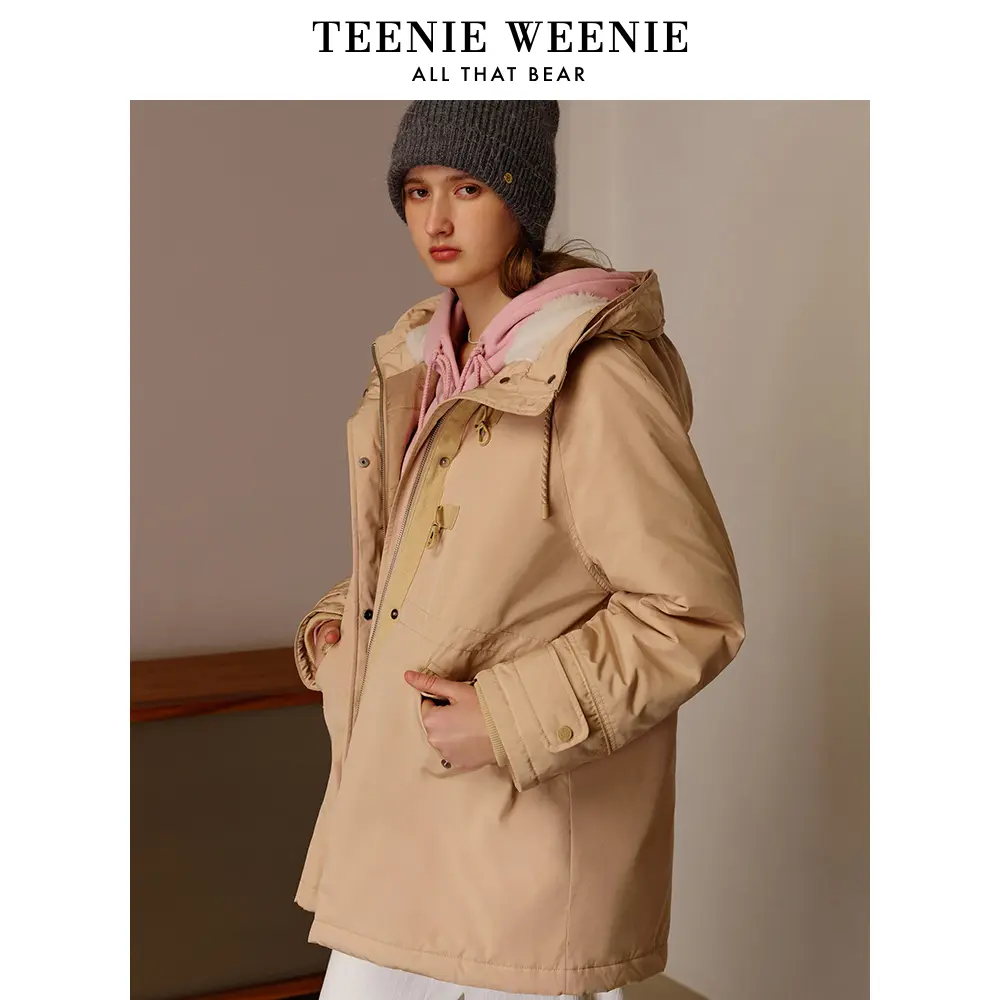 TeenieWeenie小熊2023年秋冬新款宽松舒适加厚棉服女TTJP234V03T