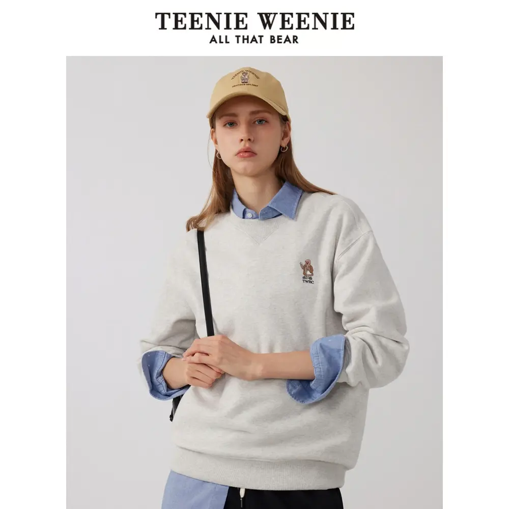 TeenieWeenie小熊24年秋季休闲圆领卫衣套头衫上衣TTMA244T01P