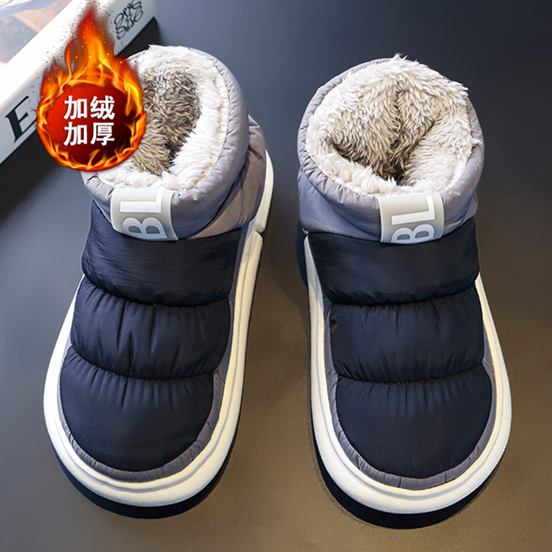 乔丹断码男童雪地靴2023新款秋冬季儿童加绒加厚东北大棉鞋中大童