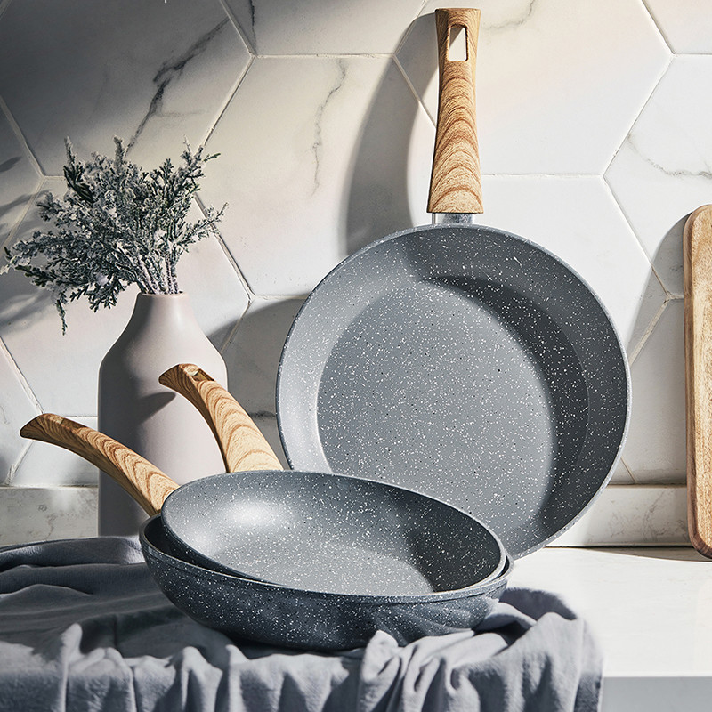 24cm平底锅麦饭石不粘锅滑蛋煎锅早餐煎鸡蛋牛排烙饼烙饼专用锅