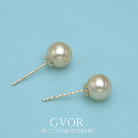 芈伽勒18k简约款海水akoya皇后耳钉 c702