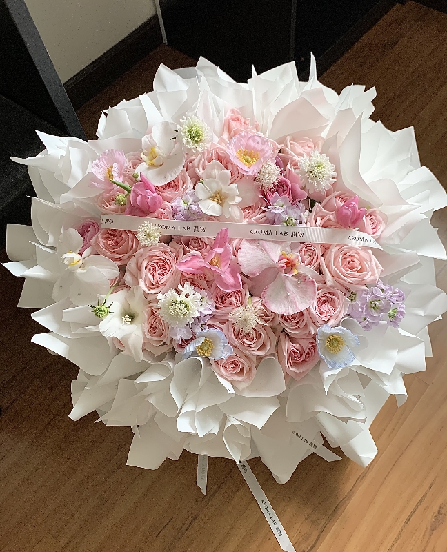 【粉色浪漫】52支小仙女混搭高级感花束同城花店鲜花送花上门
