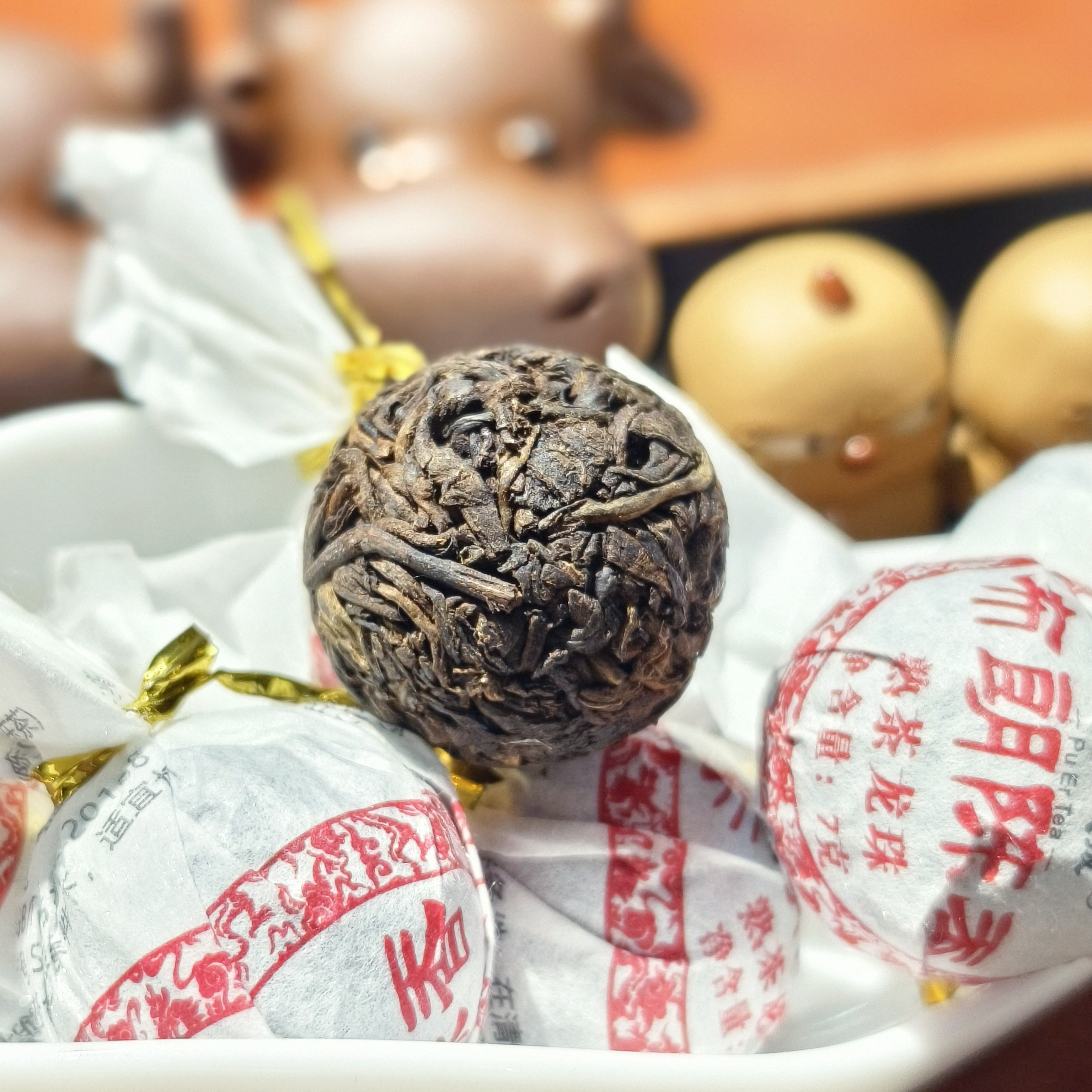 云南普洱茶熟茶250克布朗陈香龙珠熟茶