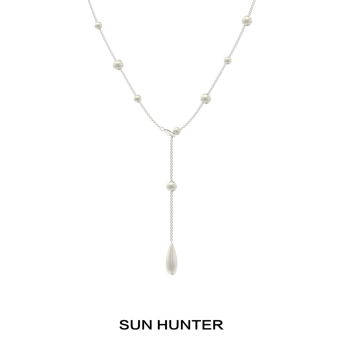 铜合金项链 三横SUN HUNTER「茧系列」原创长款满天星水滴Y字项链女