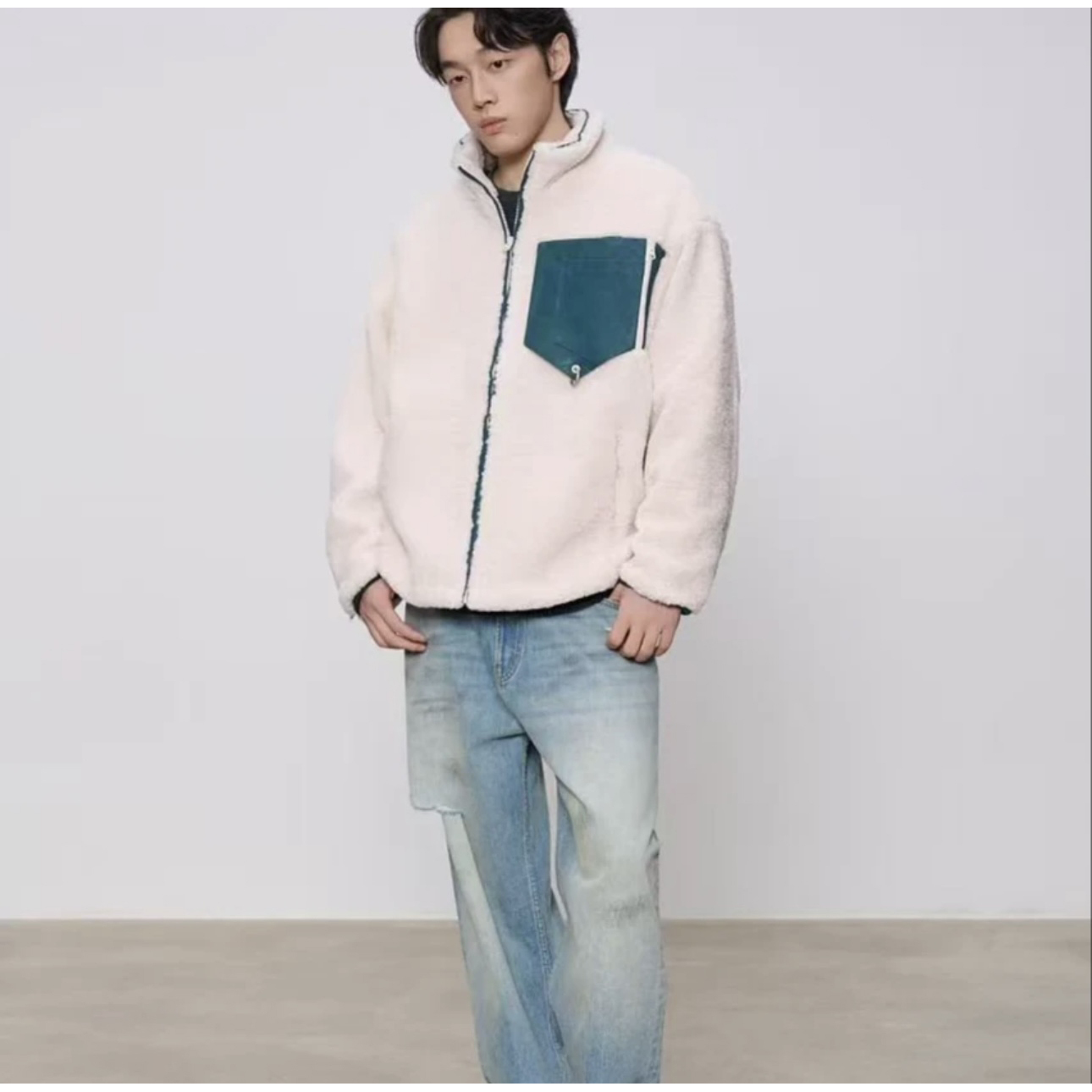 冬季新款加棉加厚糕糕绒时尚百搭立领男士保暖休闲棉服89021