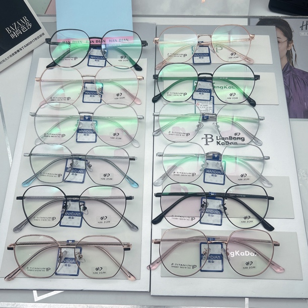 板材腿宽边复古钛眼镜架20付