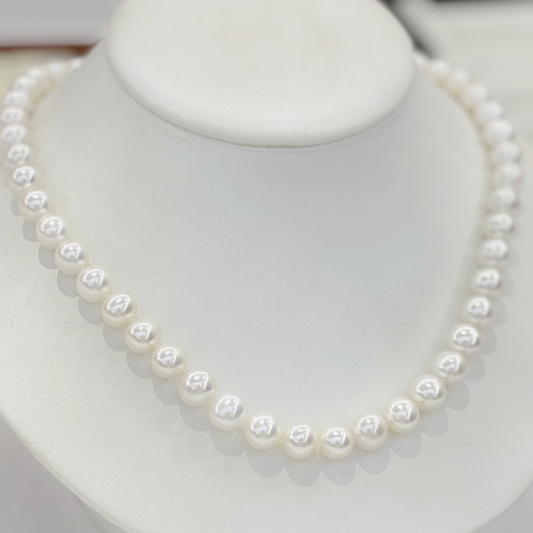 淡水无核珍珠项链 9-10mm S925银