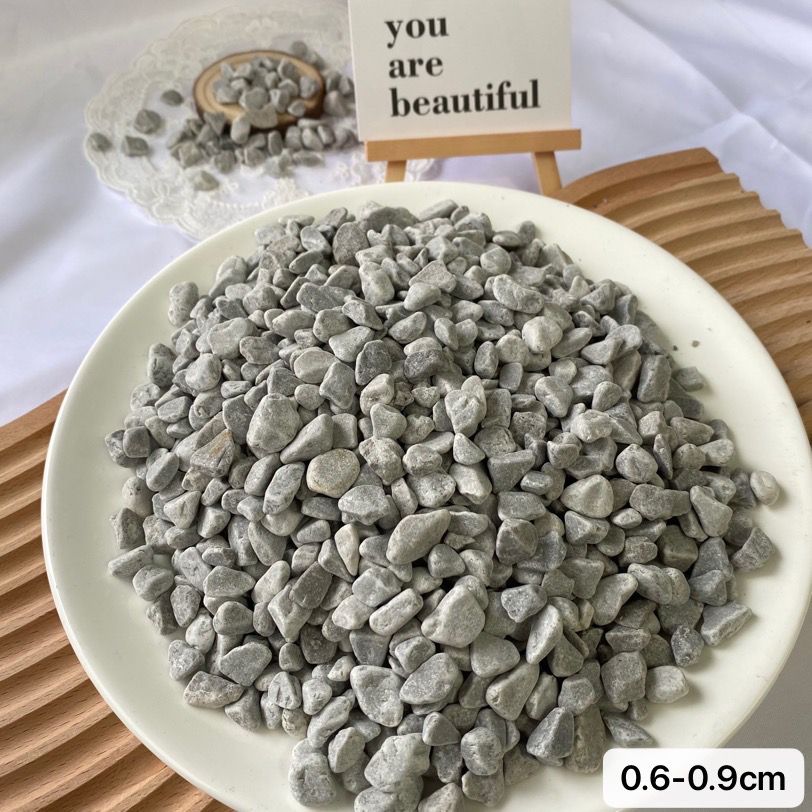 洗米石水磨石水洗石子洗石米胶粘石地面水刷石米粒石装饰造景浅灰