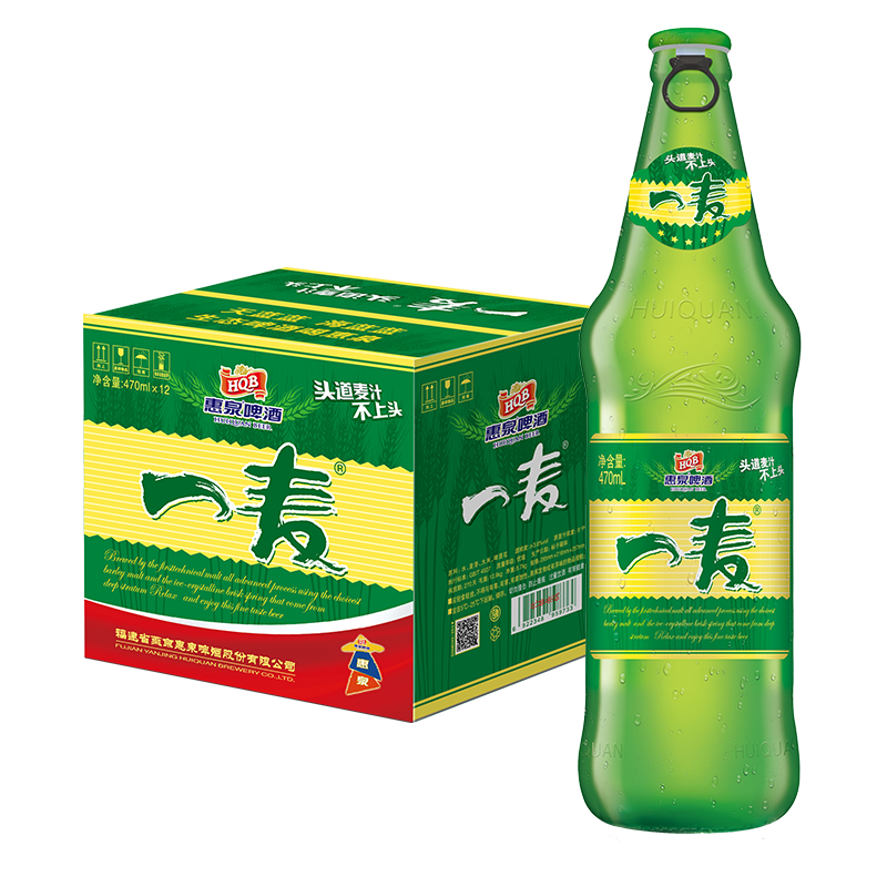惠泉（直播）470mL9°P惠泉一麦啤酒整箱 拉盖瓶 保质期优级浓度新鲜