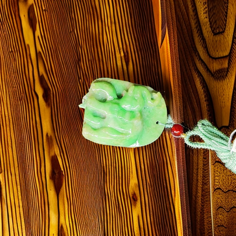 缅甸翡翠A货，糥化黄+绿翡翠大象