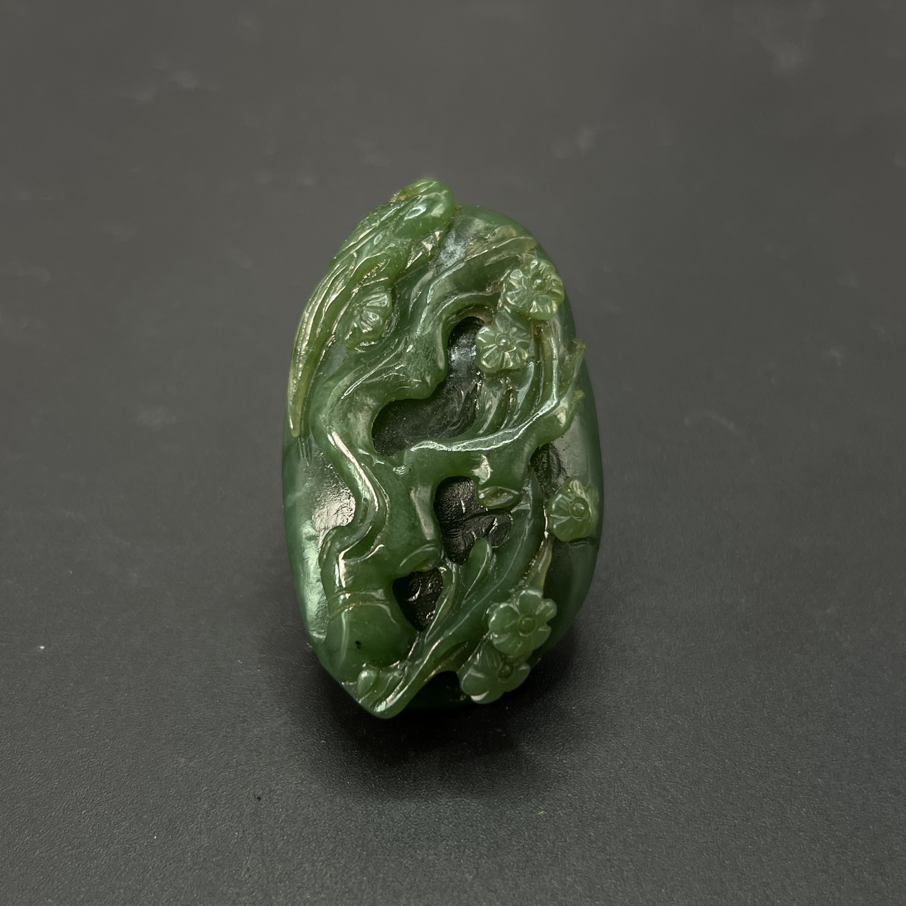 民国碧玉花鸟佩/ DL514553/ 古玩/收藏/德州文物