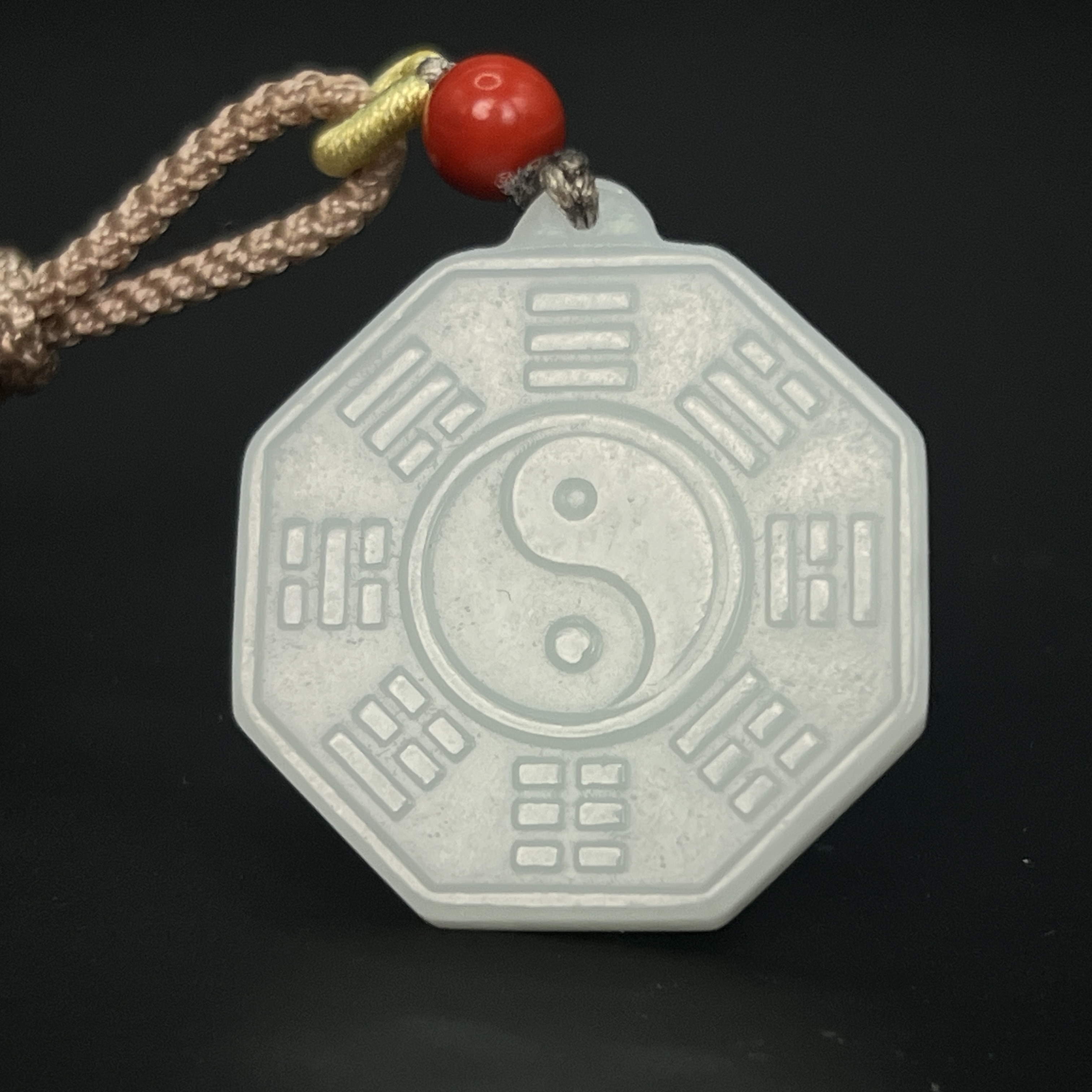 "民国和田玉八卦璧/ DL507915/ 古玩/收藏/德州文物"