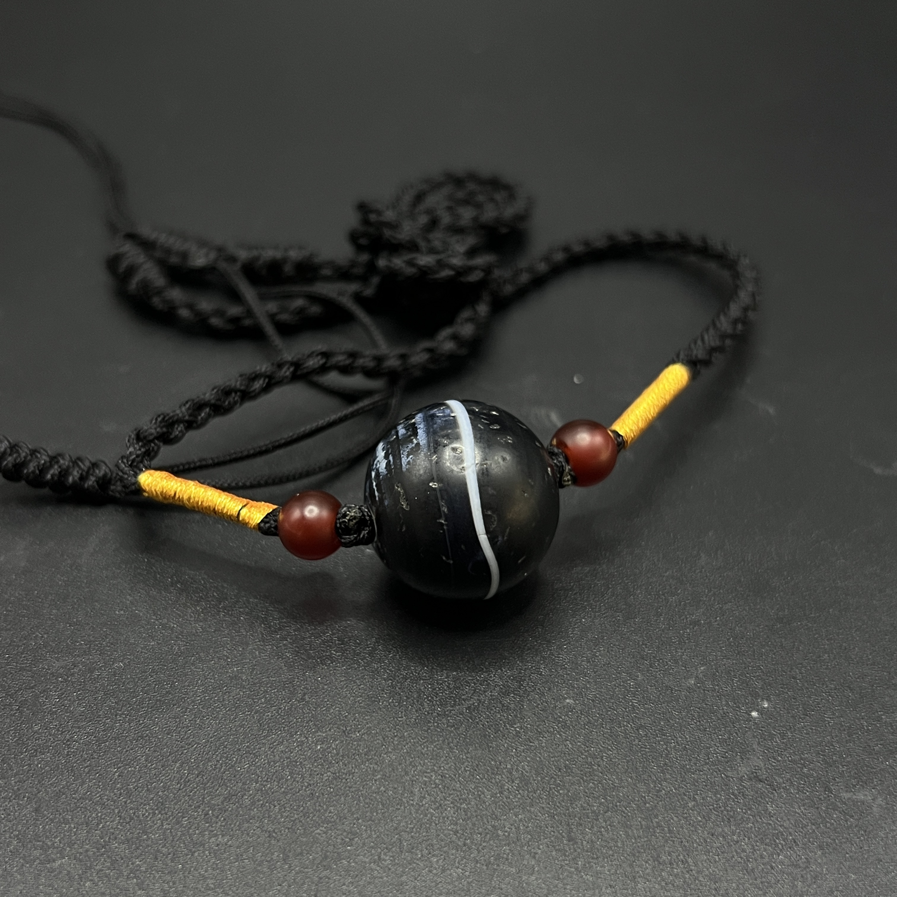 晚清民国玛瑙一线药师珠/ DL472352/ 古玩/收藏/德州文物