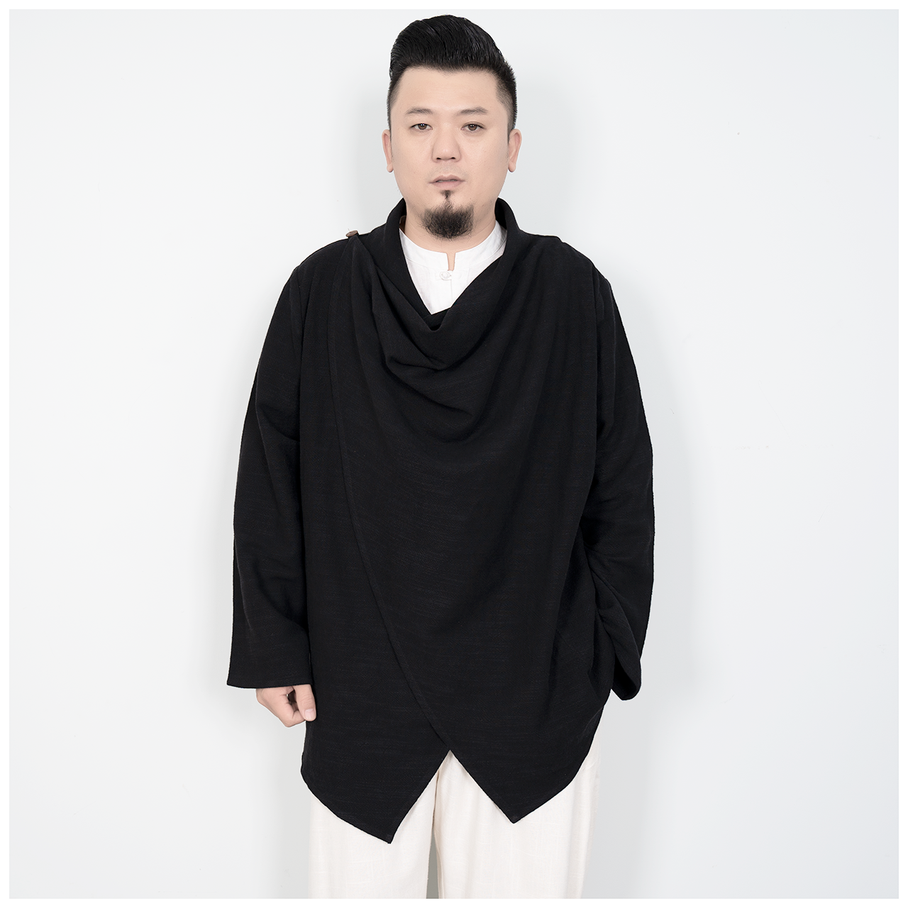 秋季新款男士汉服外套休闲中式复古开衫古风男款长袖上衣居士服