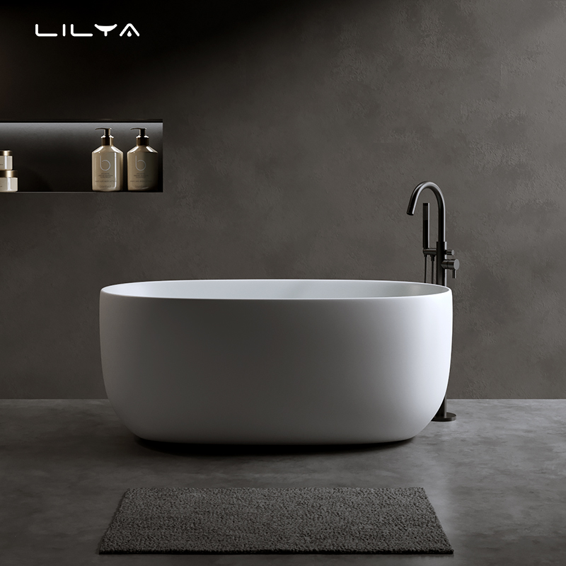 【人造石肤感浴缸】小浴缸一体成型独立式家居民宿酒店浴盆哑光