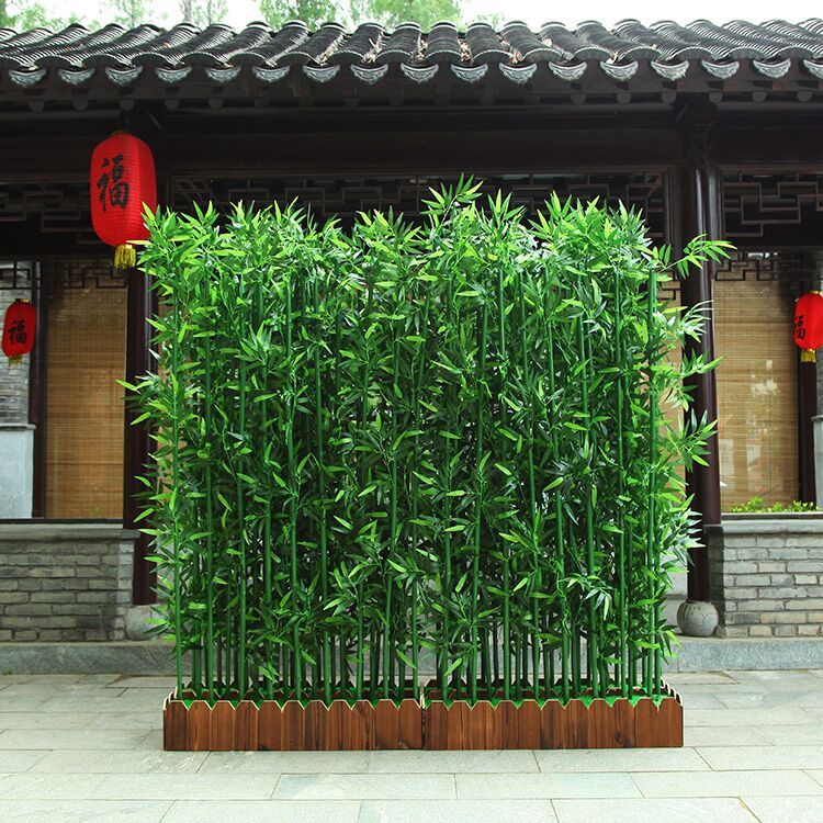 遇假隔断仿真隔断室内塑料屏风餐厅绿竹林定制绿植装饰造景仿真绿