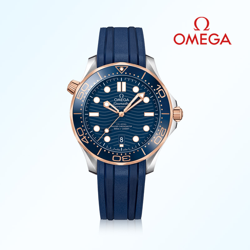 99新 Omega/欧米茄 海马300蓝玫瑰金/表径42mm手表