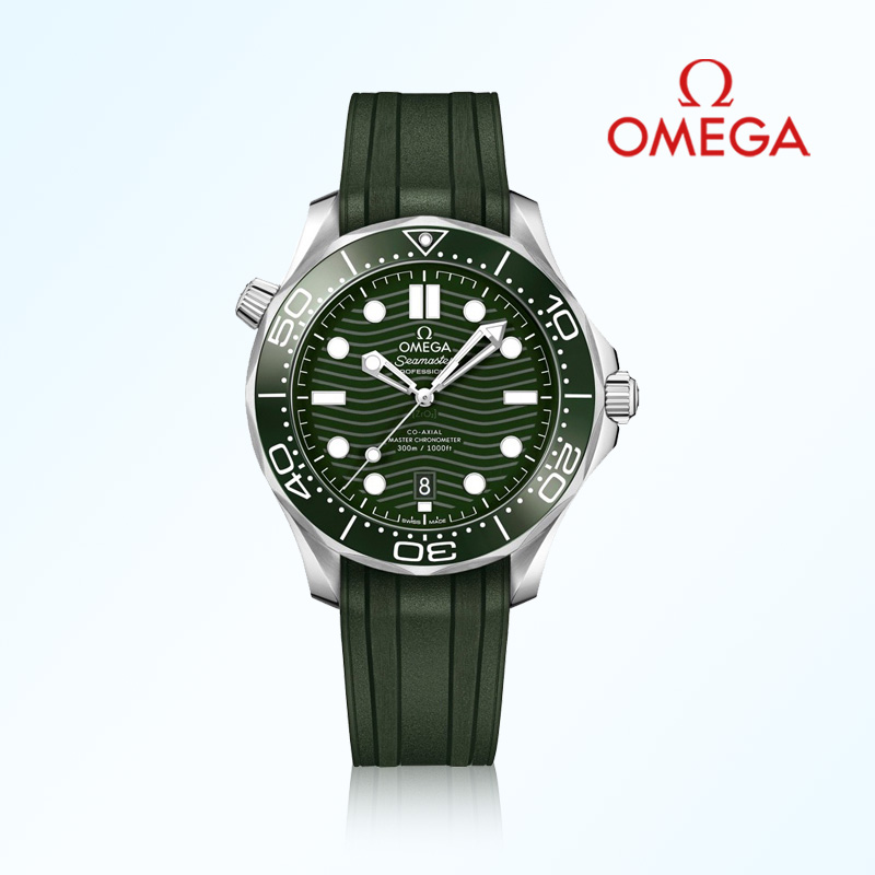 99新 Omega/欧米茄 海马300绿胶/表径42mm/公价45300手表