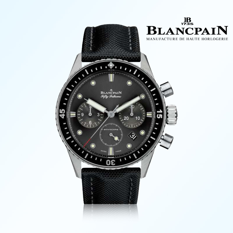 99新 Blancpain 五十噚5200黑钢运动款/表径43mm/公价127500