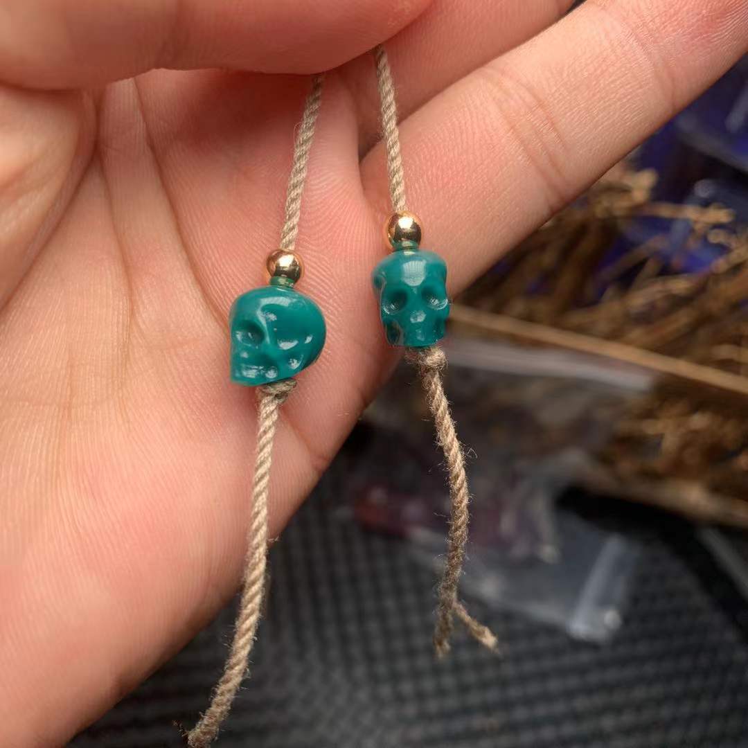 雪巴琉璃精工骷髅弟子珠108串金刚星月百香腰珠隔珠配饰装扮套餐