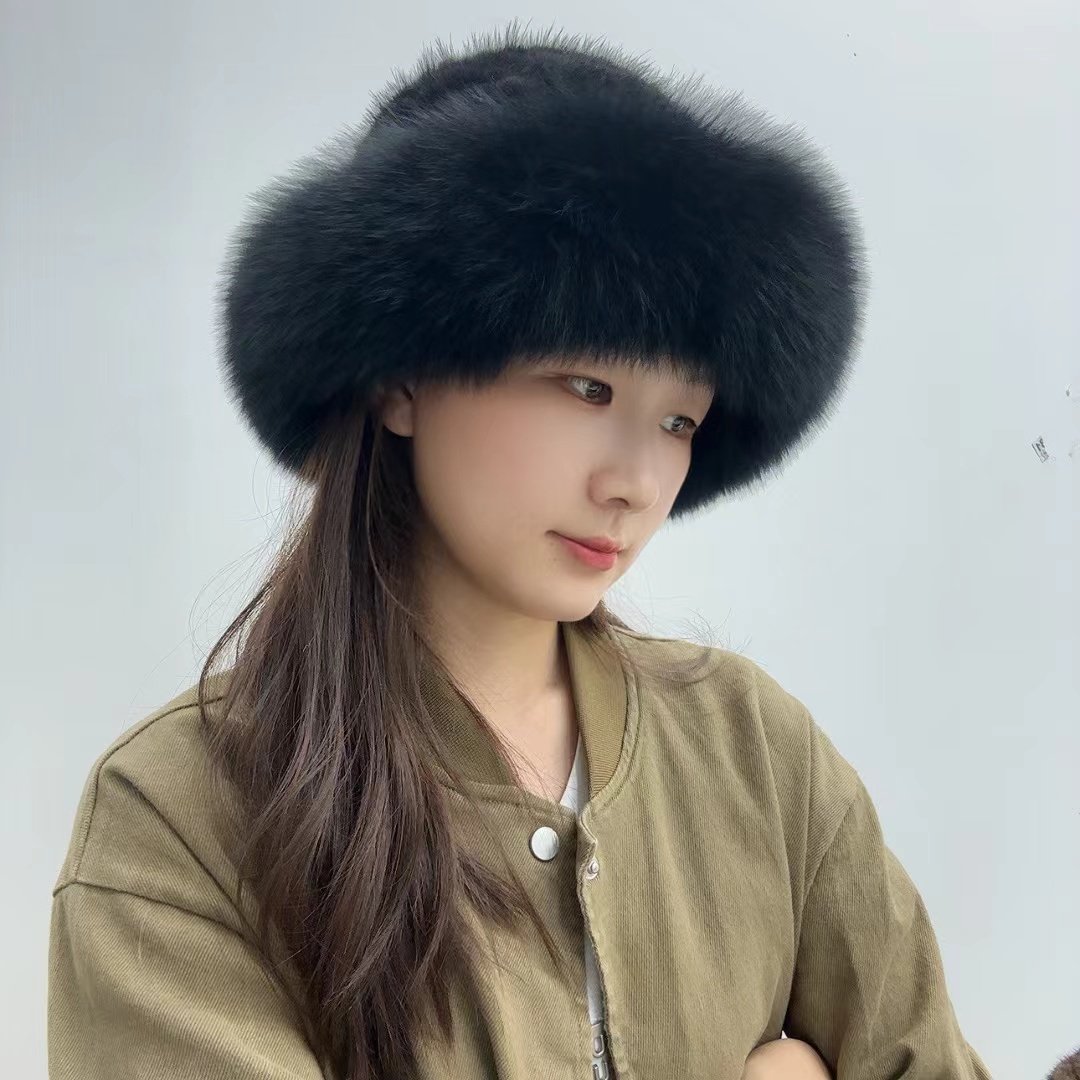 【水貂毛公主帽】女款帽子水貂编织搭配狐狸毛 秋冬保暖百搭时尚