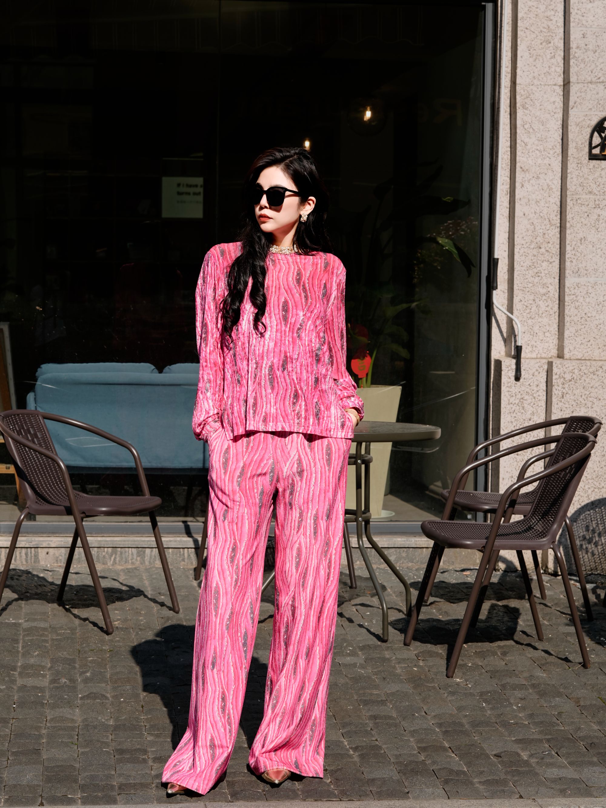 HZHJ新款福利！粉洲之舞 套装裤气质高贵时尚轻奢长袖 1282