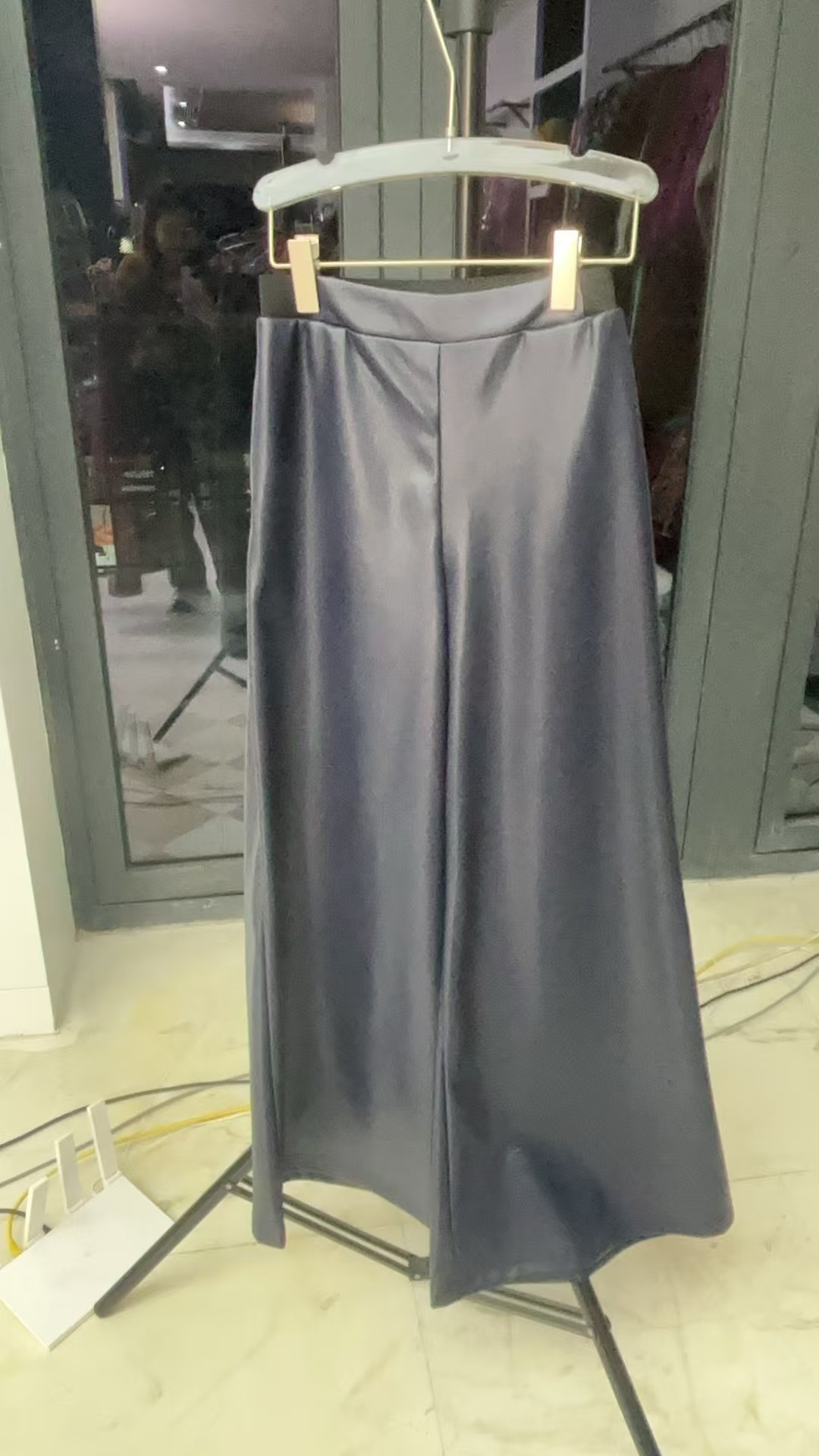 HZHJ设计师款 藏青色皮裤 透气舒适复古气质时尚文艺 1276