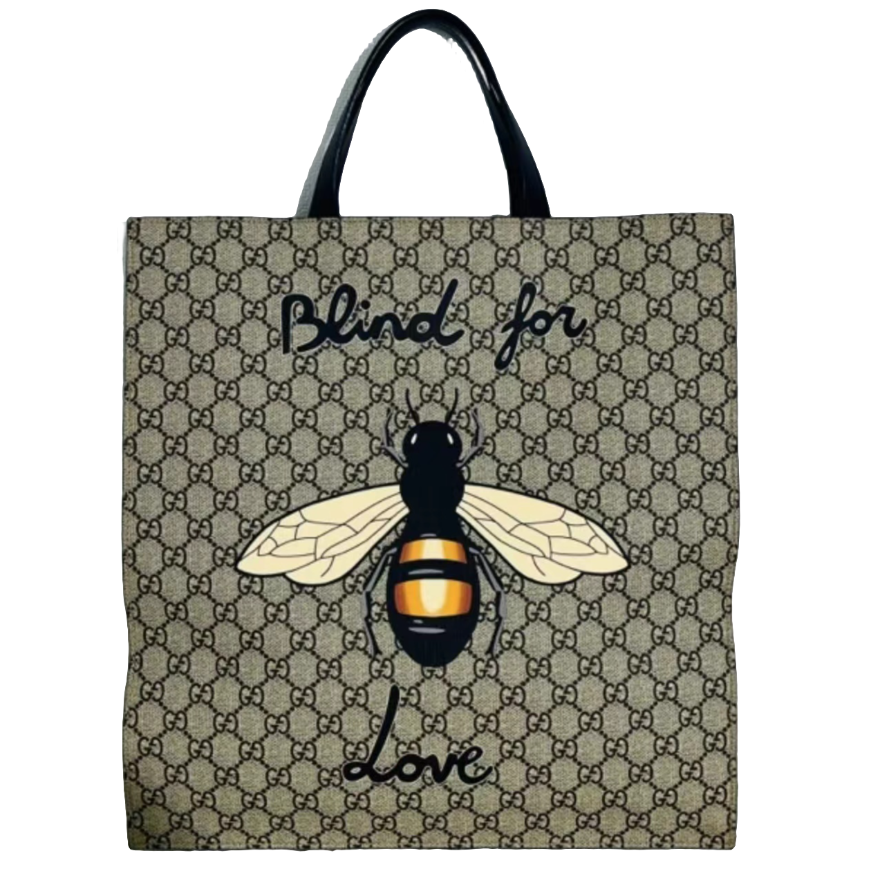 99新 GUCCI/古驰 男包奢侈品 时尚小蜜蜂休闲印花斜挎手提包/0325