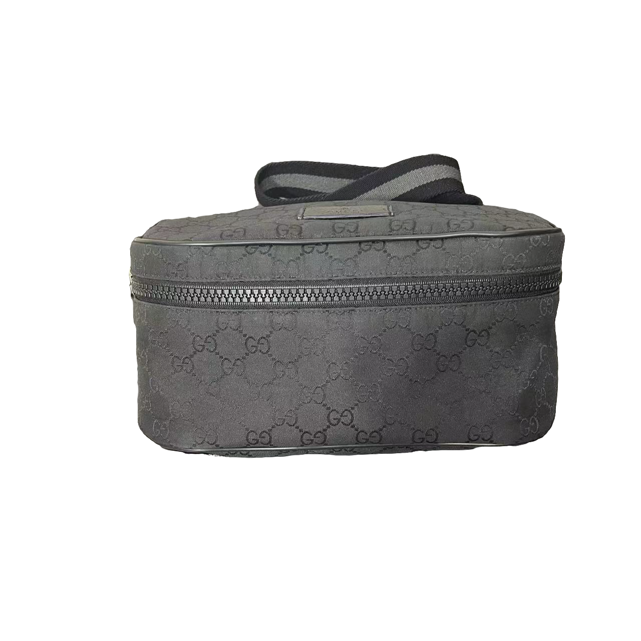 99新 GUCCI/古驰 二奢男包97新黑色双G印花单肩斜挎腰包胸包/0343