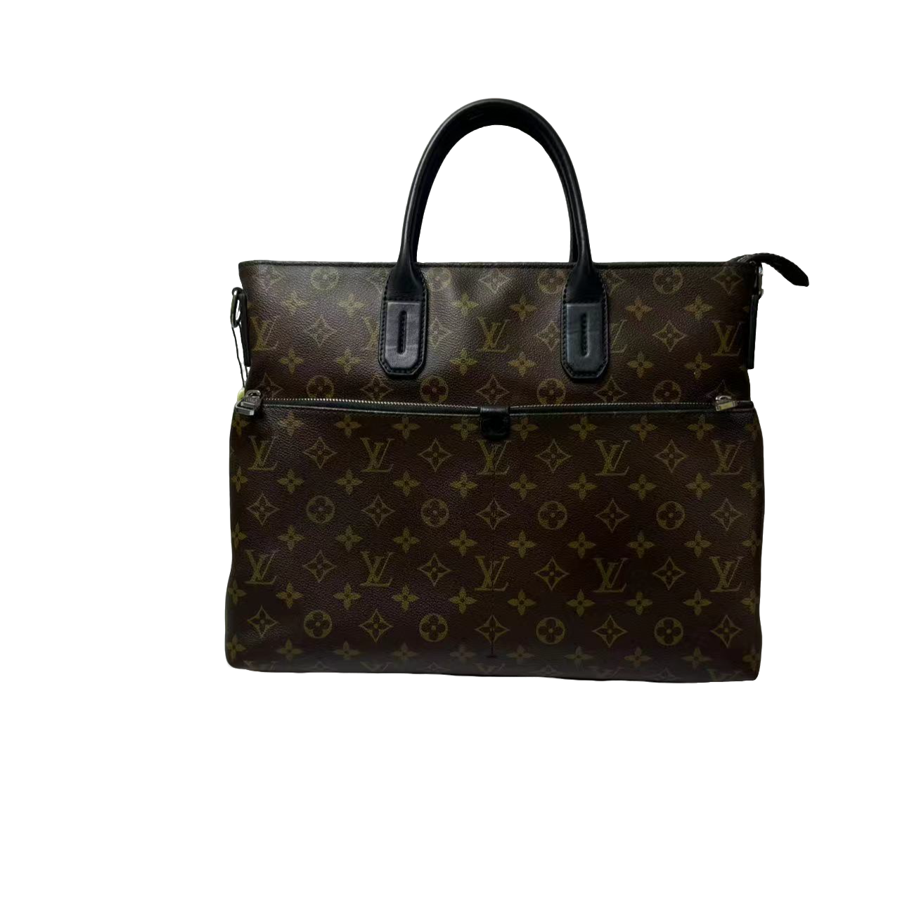 99新 LouisVuitton/路易威登 二奢98新棕老花手提斜挎公文包/0466