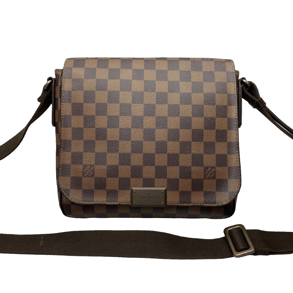 99新 LouisVuitton/路易威登 97新棕色棋盘邮差包男士斜挎包/0079