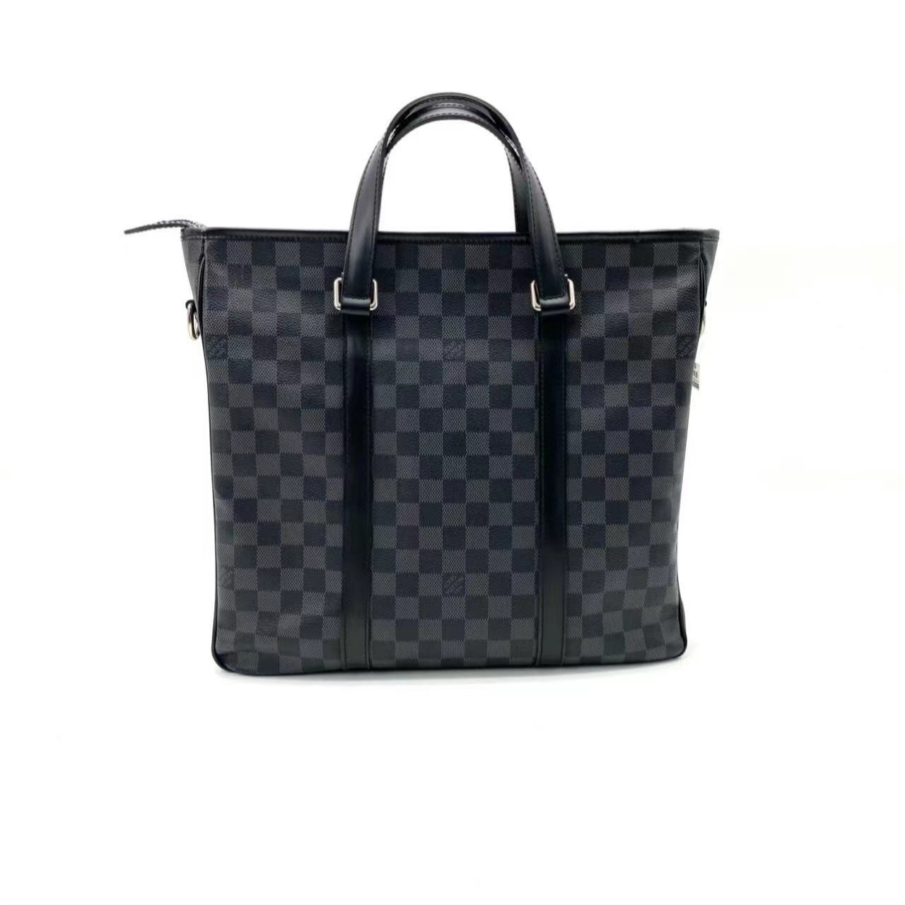 99新 LouisVuitton/路易威登 男包奢侈品98新黑棋盘格手提包/0087