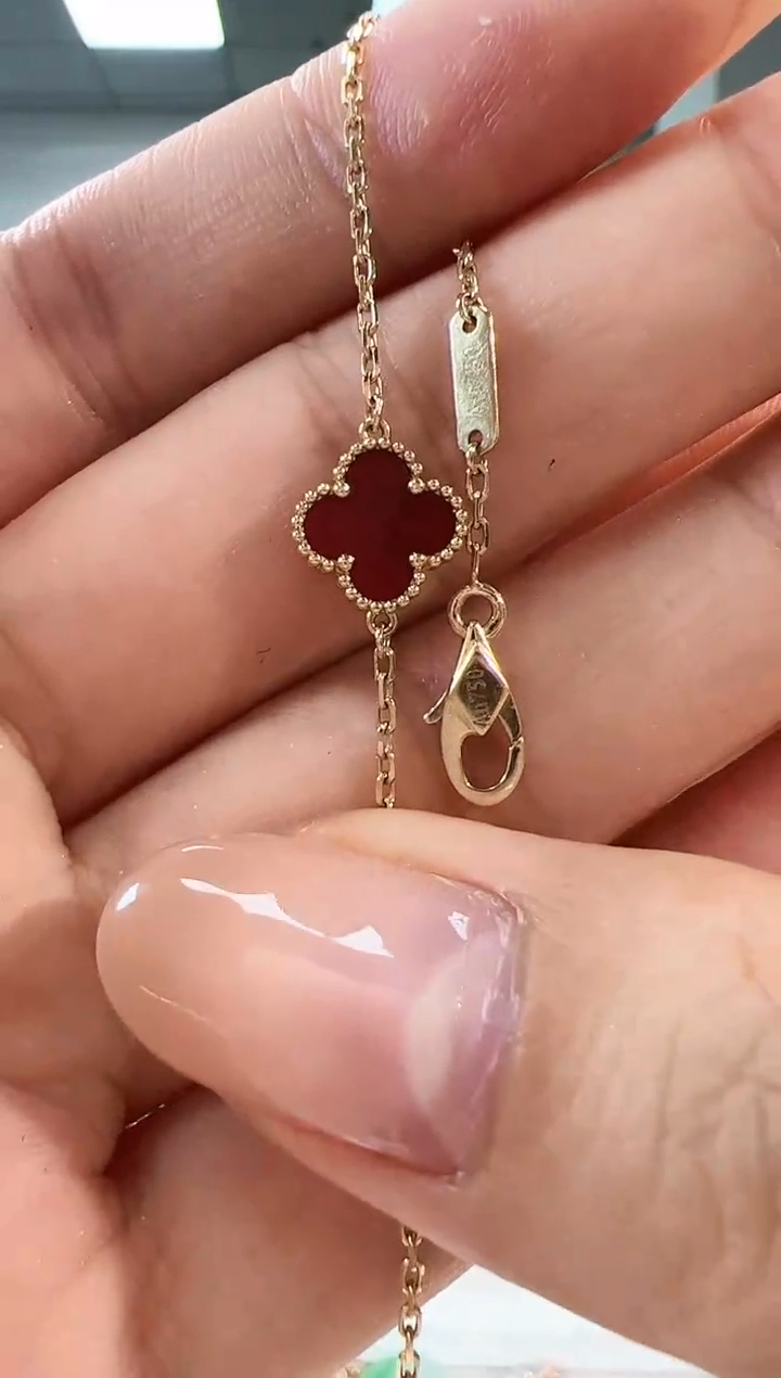 【闪购商品】玛瑙/玉髓手链18K金镶嵌K黄9m手链